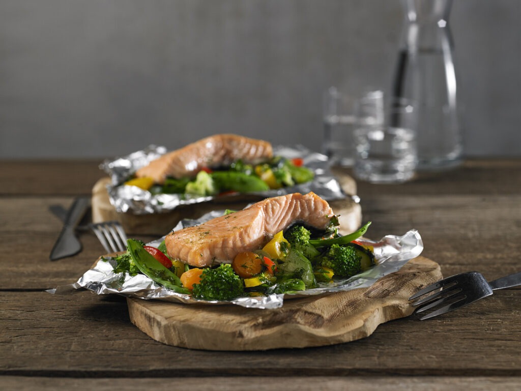 Zalmpakketje met groente