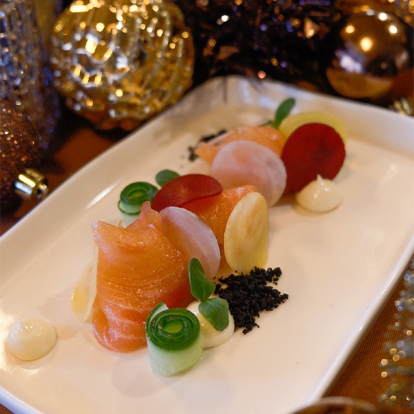 Gerecht gerookte zalm met wasabi